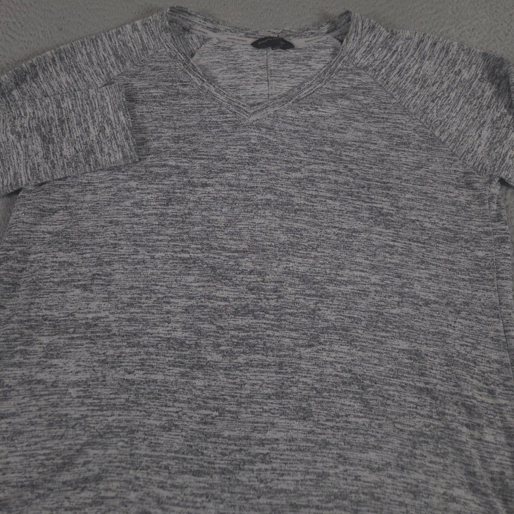Banana Republic Top Womens XL Gray Space Dye V-Neck Raglan Long Sleeve Knit Work